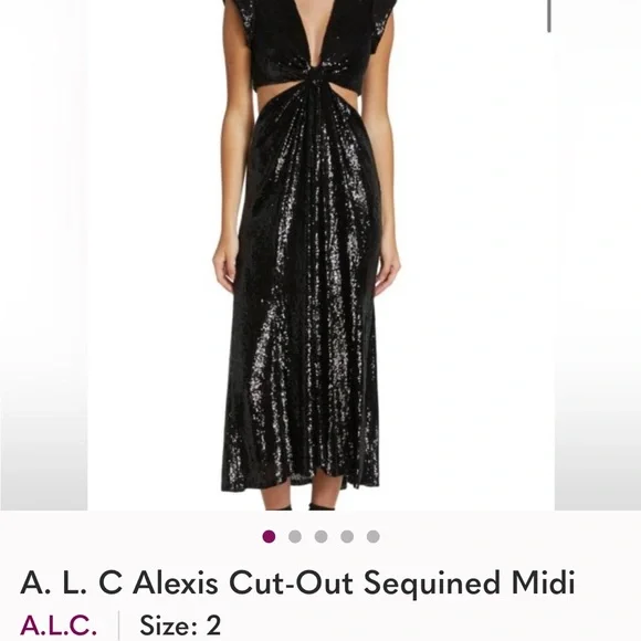 alc black sequin dress Alexis Mini Bias Dress - Antique Black| Thrills Co. USA main image 0